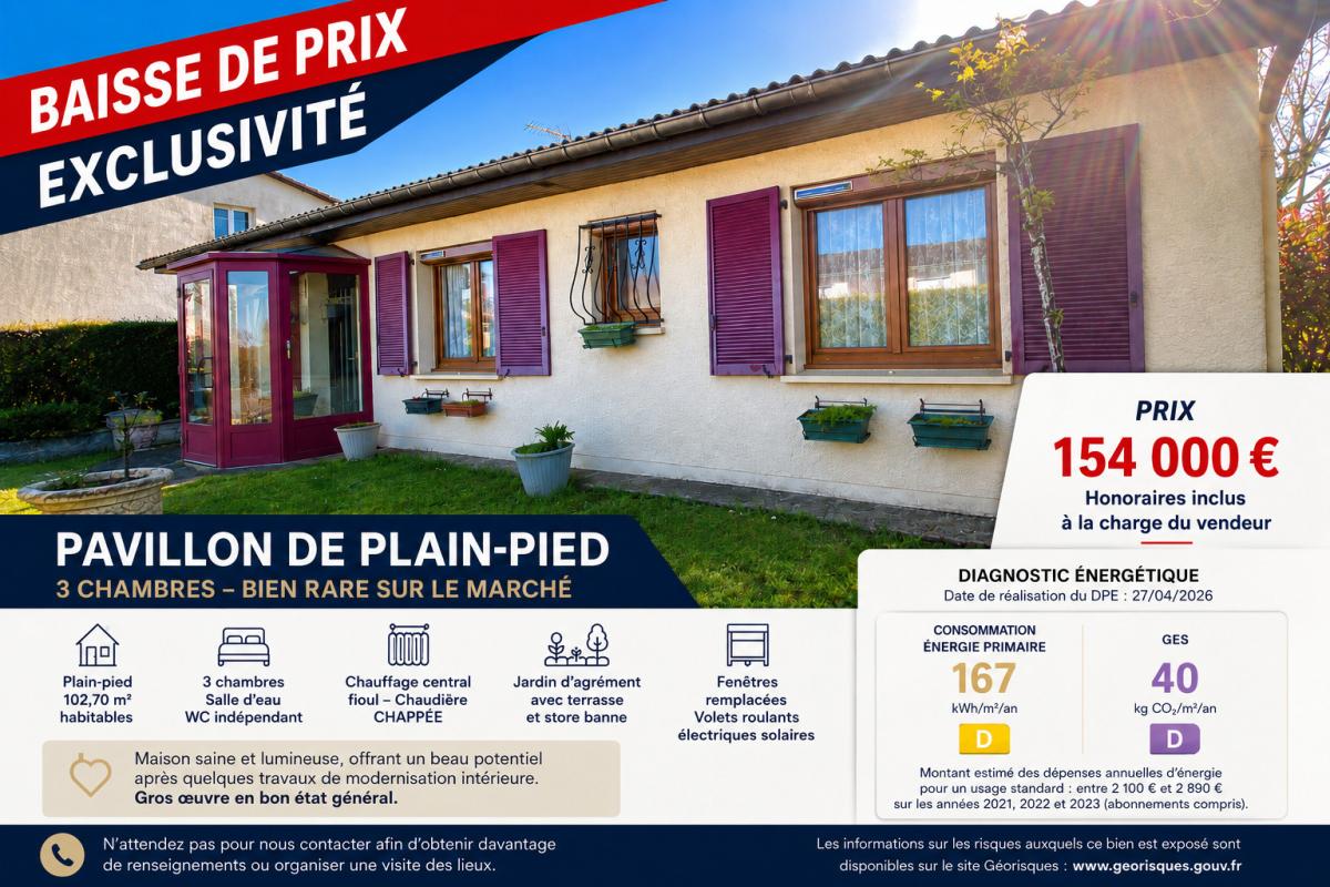 Maison 4 pièces 103 m² · à Bar-le-Duc · 102,7 m² · 154 000 €