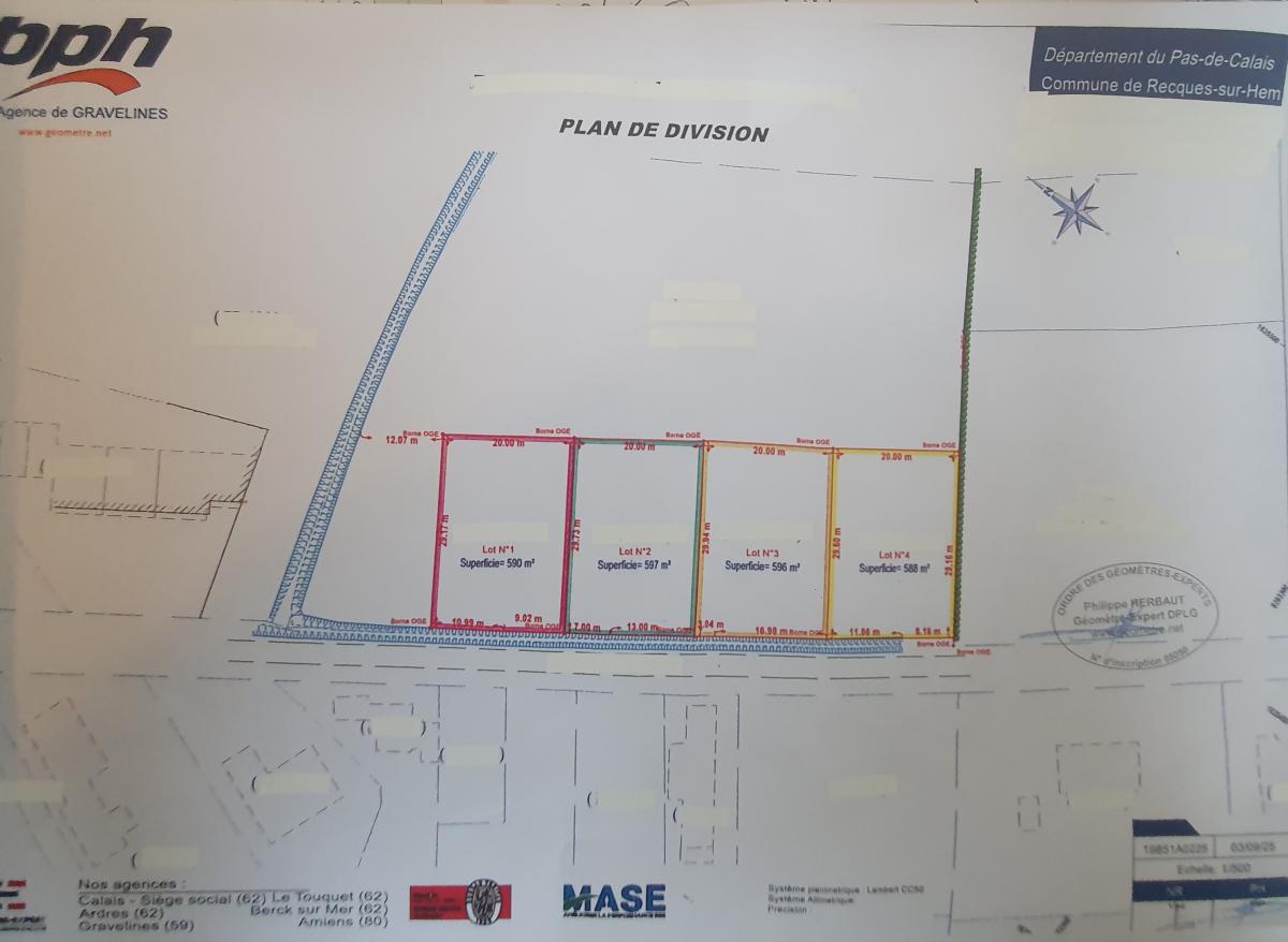 Terrain 596 m² · à Recques-sur-Hem · 65 100 €