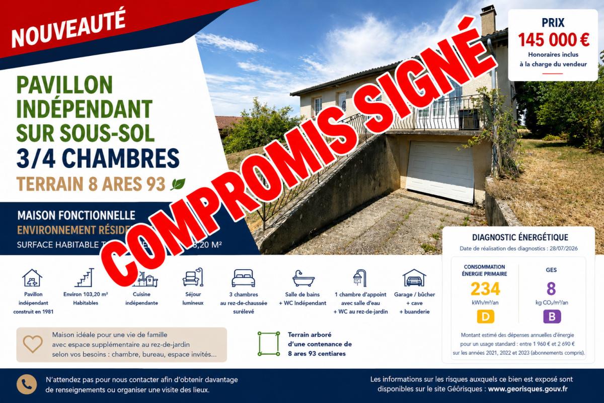 Maison 4 pièces 103 m² · à Behonne · 103,2 m² · 145 000 €