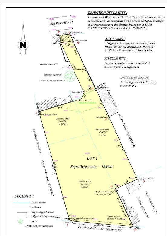 Provin terrain à batir 1289m² en retrait de rue · 137 900 €