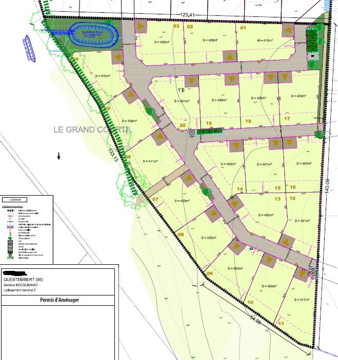 Terrain 400 m² · à Questembert · 72 064 €